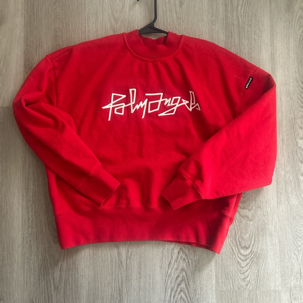 Palm Angels Bold Red Crewneck Sweater